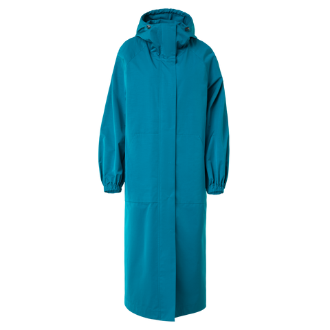 Long Water Repellent Coat with Hood