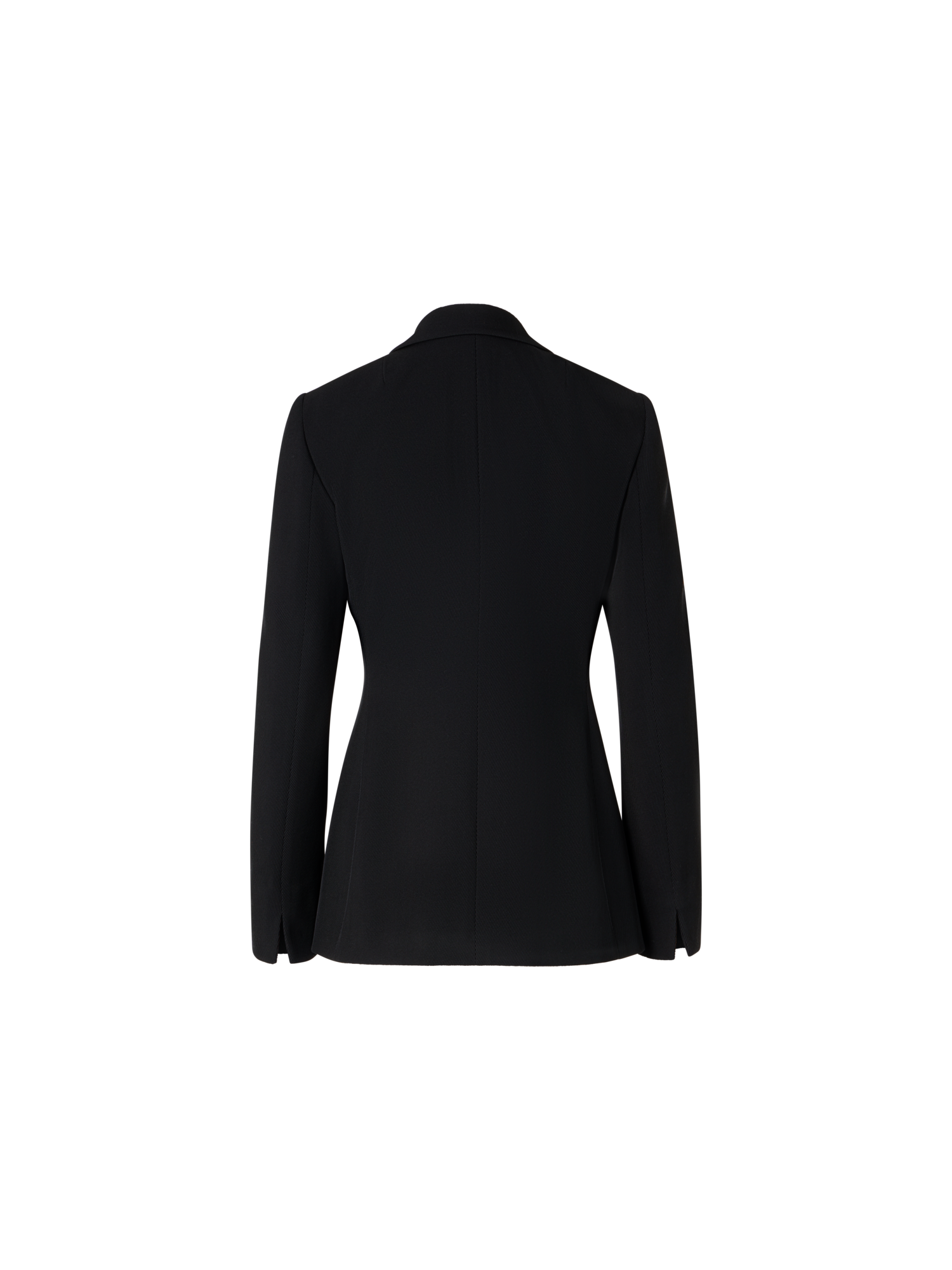 Designer Long-Sleeve Wool Tricotine Jacket - black