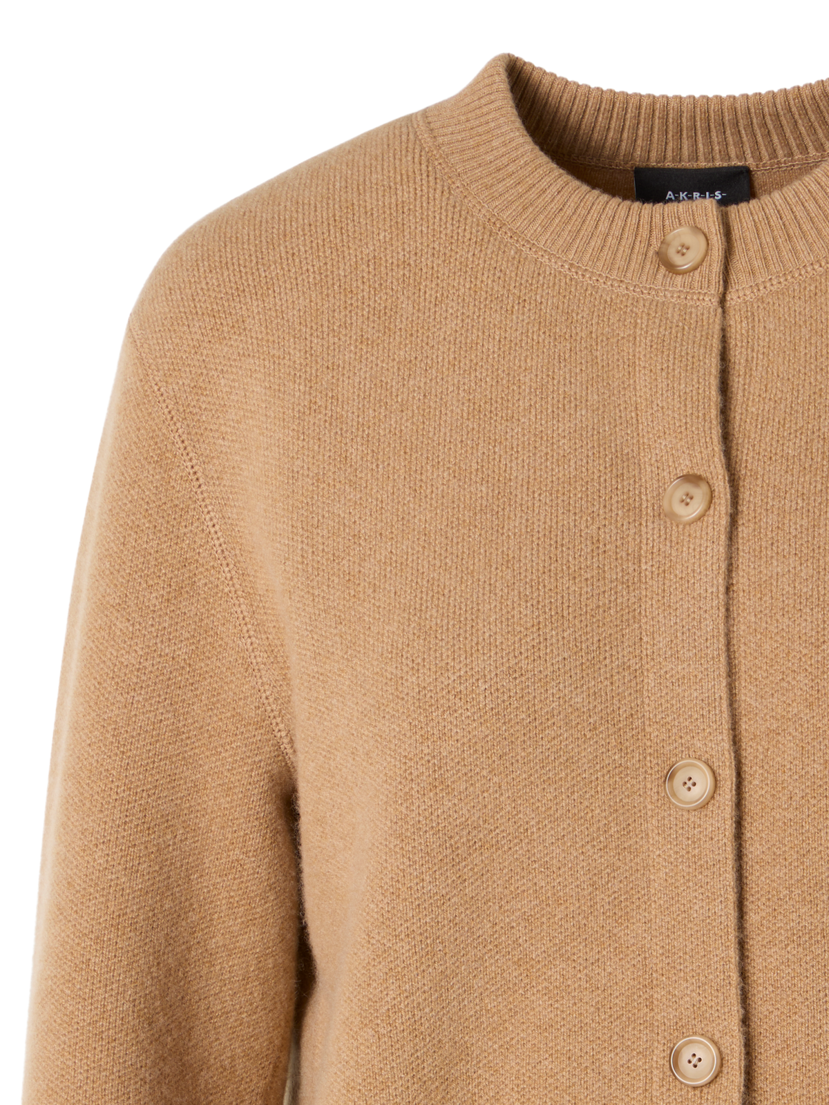 Designer Long-Sleeve Cashmere-Piqué Knit Cardigan - brown