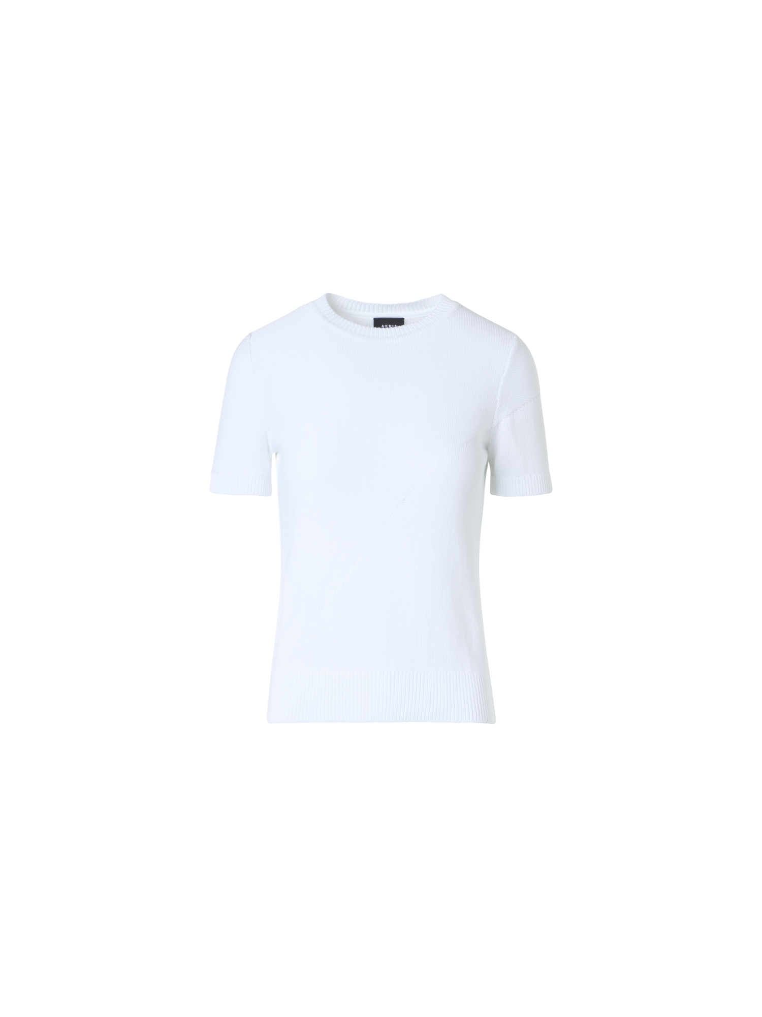 Designer Cotton Sweater with Polygon Intarsia - ecru