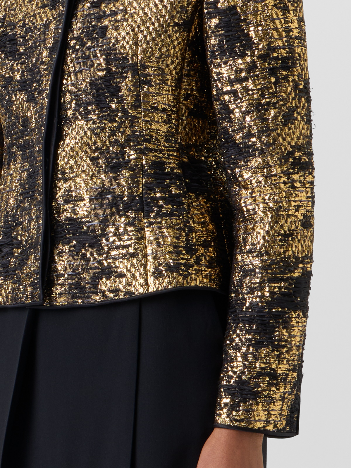 Designer Fitted Jacket in Fragmented Jacquard - multicolor - gold 
