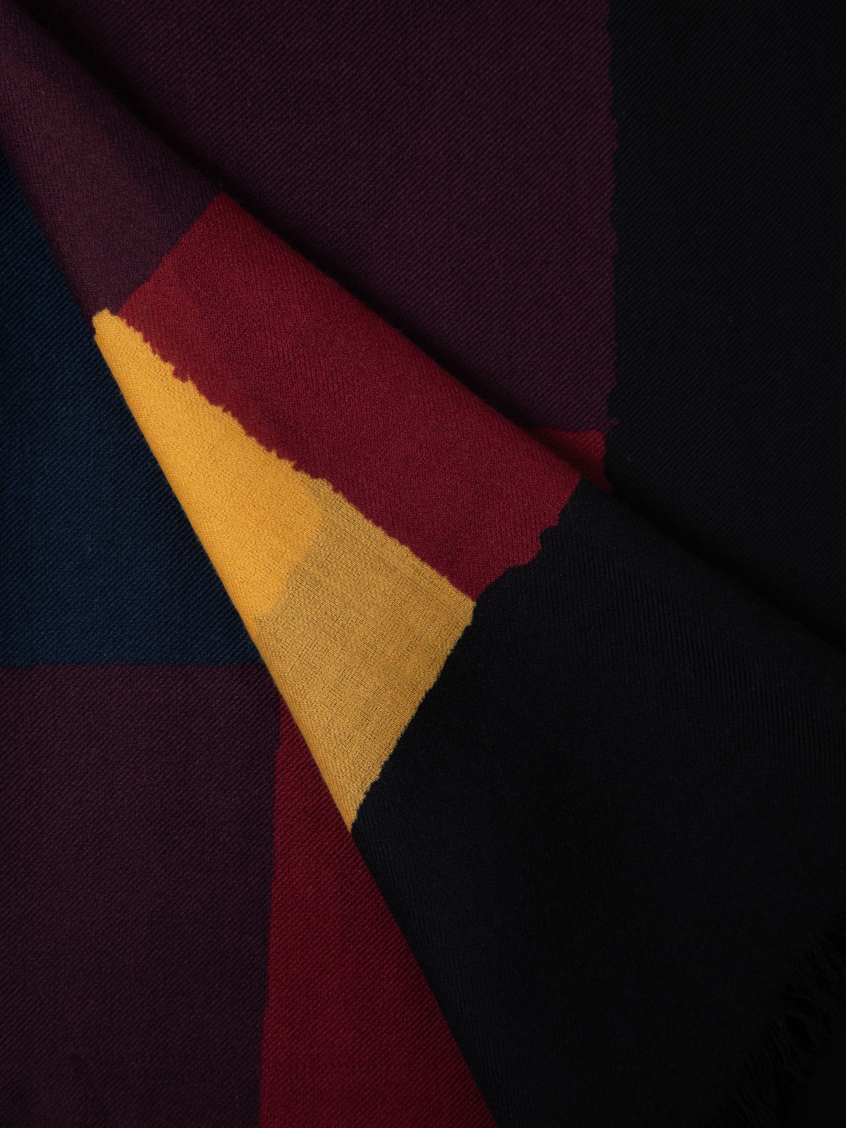 Designer Scarf in Cashmere and Silk with Orphisme Print - multicolor