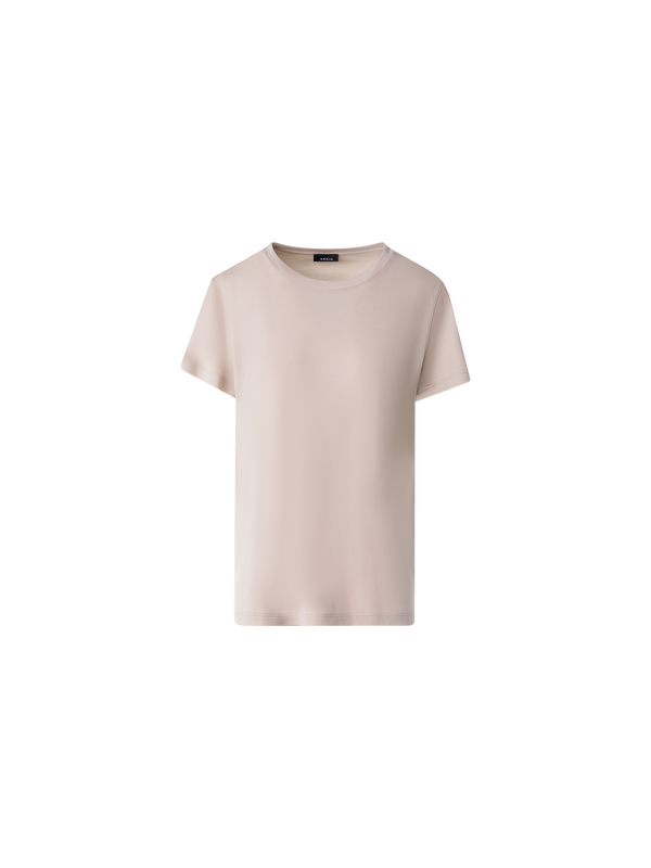 Designer Cotton Jersey T-Shirt - neutral - beige