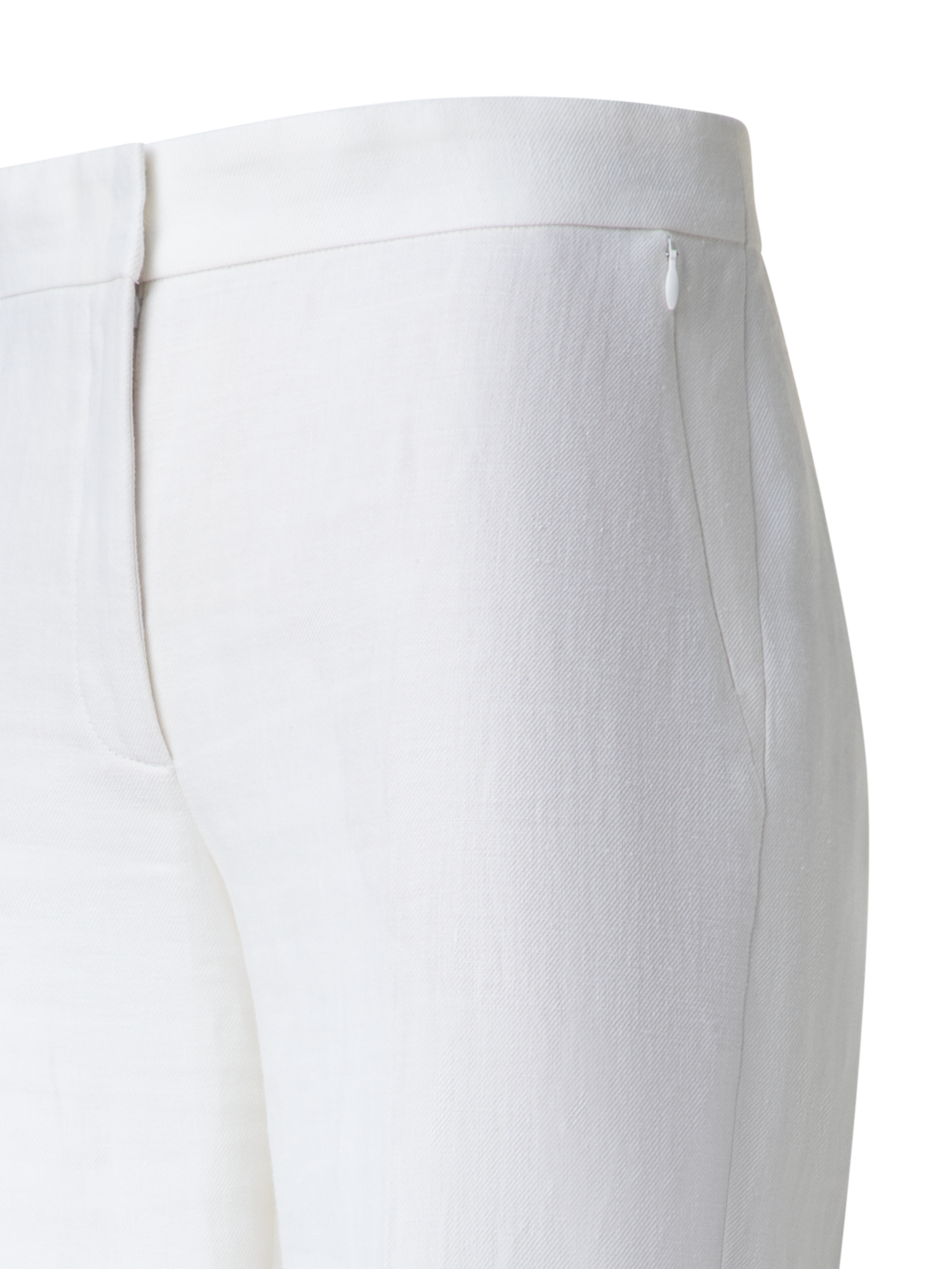 Designer Straight Linen Pants - neutral - ecru - white