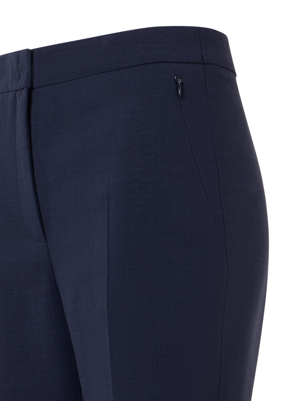 Designer Bootcut Wool Bi-Stretch Pants - navy