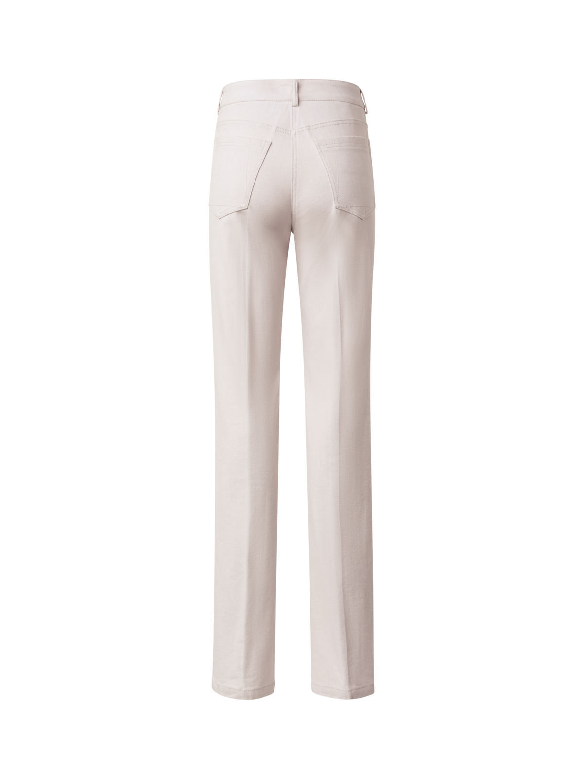 Designer Straight Cotton Denim Stretch Pants - neutral - beige