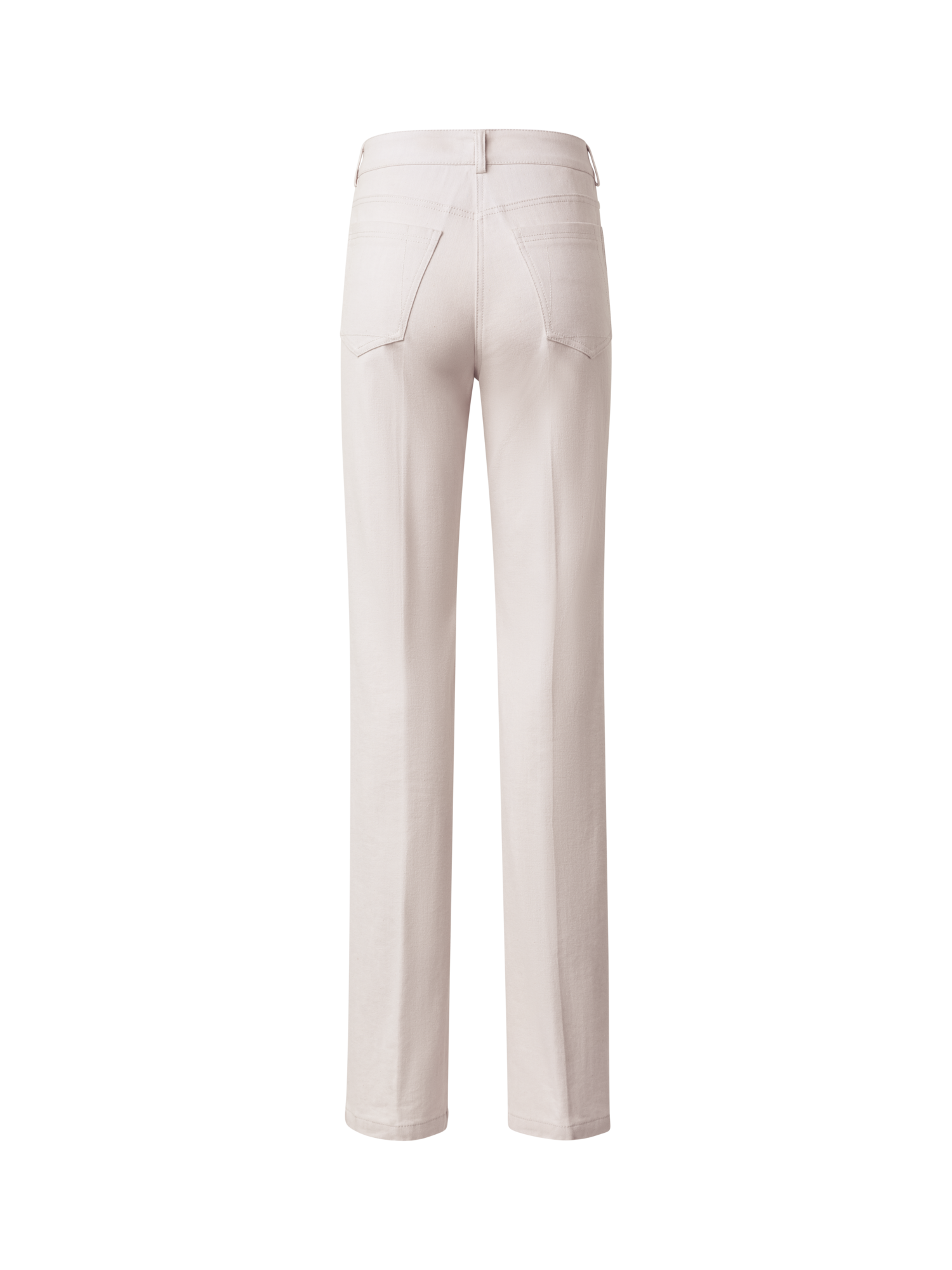 Designer Straight Cotton Denim Stretch Pants - neutral - beige