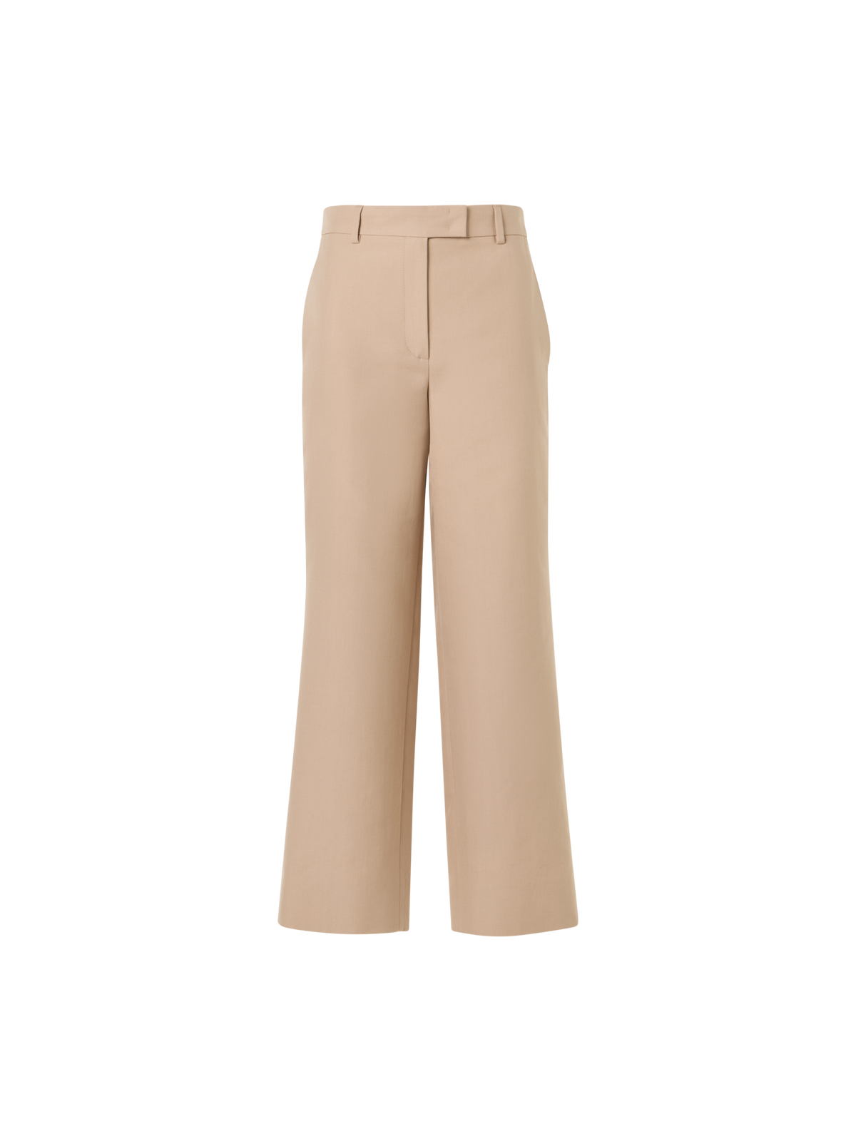 Designer Christelle Cropped Wide-Leg Pants in Cotton-Silk Double-Face - beige