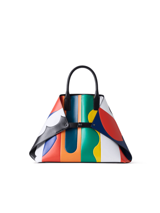 Designer Ai Medium Top Handle Tote Bag - multicolor