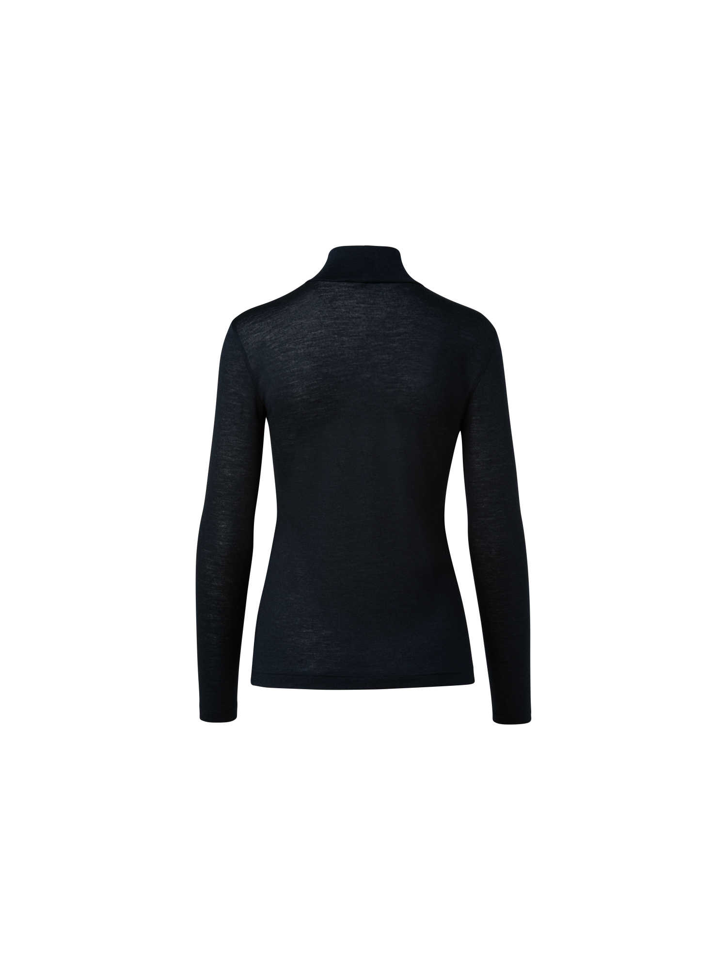 Designer Turtleneck Shirt from Cashmere Silk - navy - blue