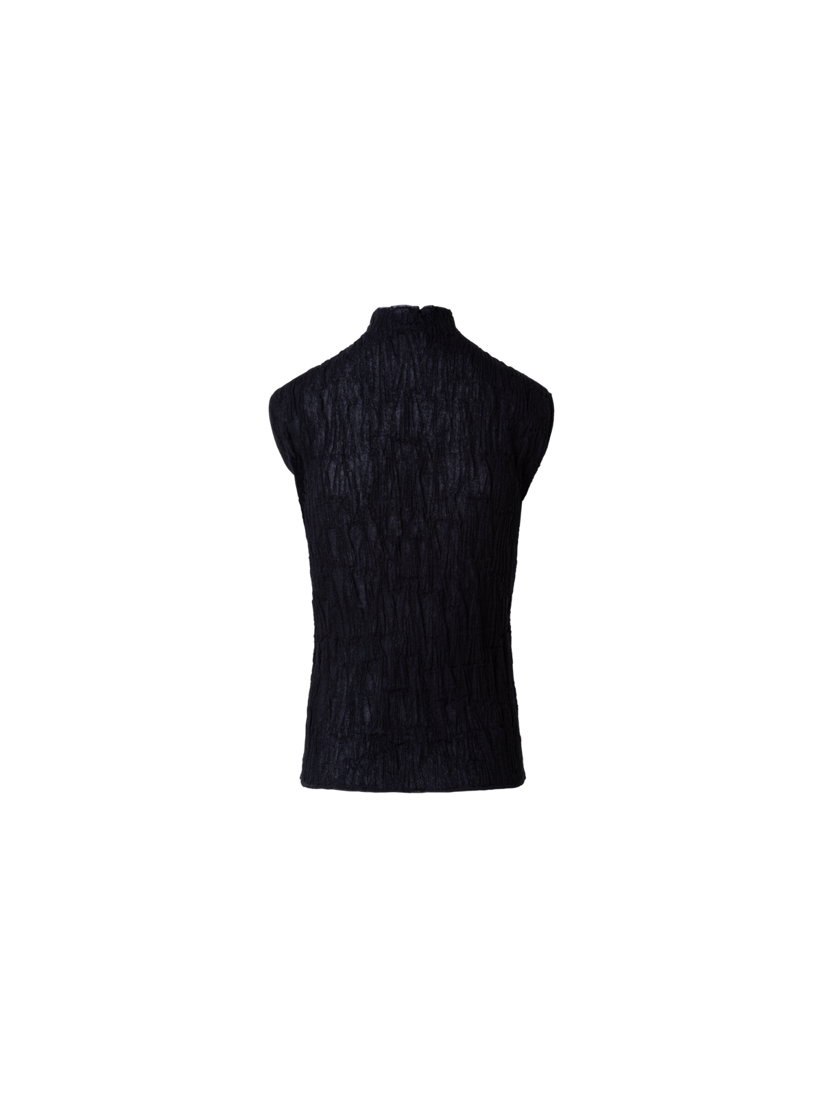 Designer Cotton Blend Knit Top with Asagao 3D Jacquard - black