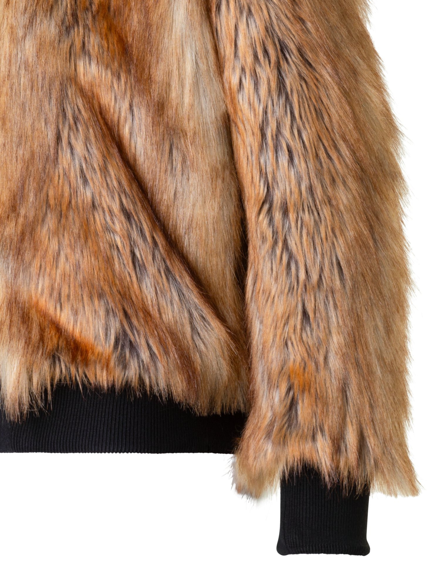 Designer Faux Fur Bomber Jacket - neutral - brown