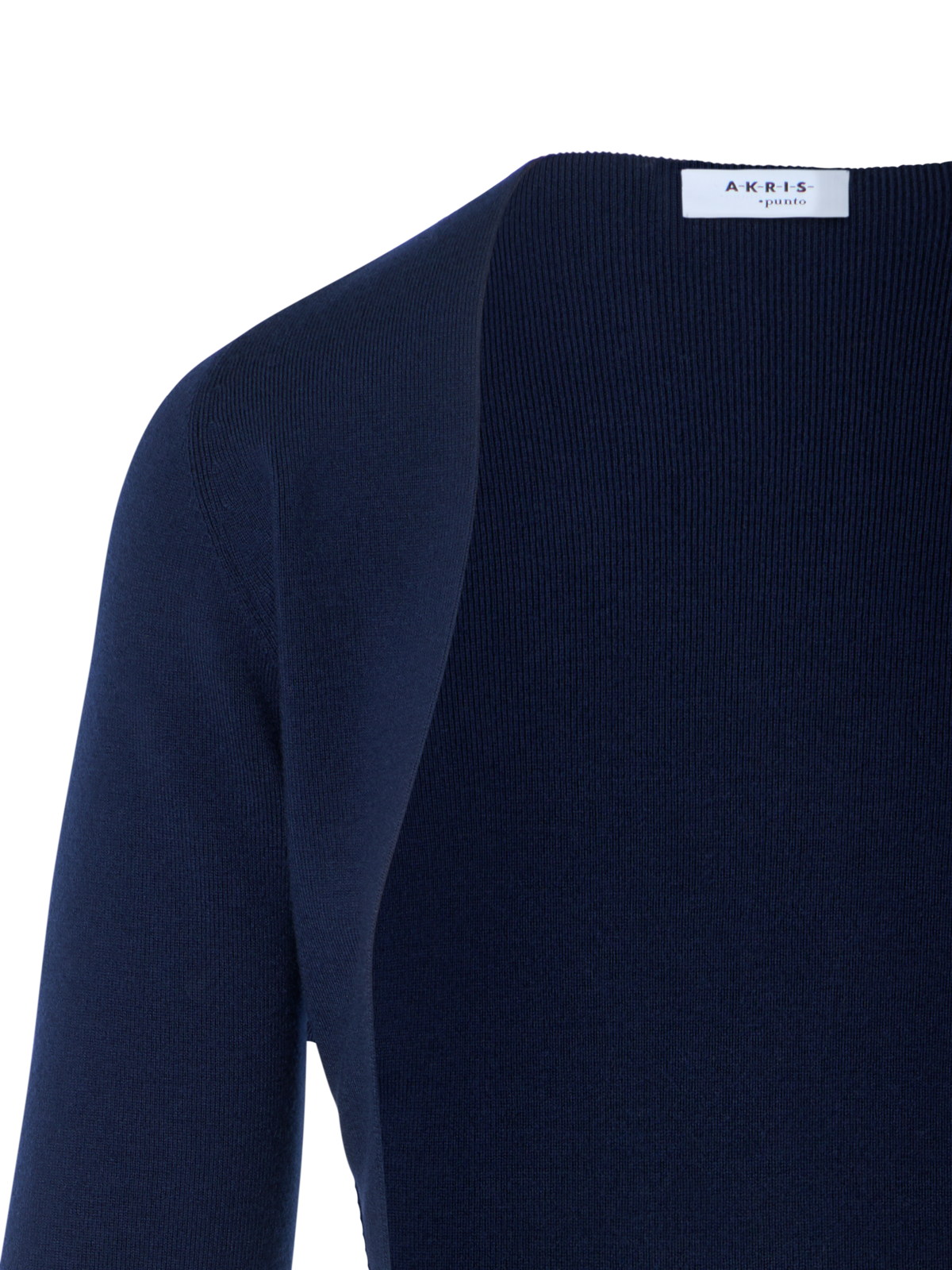 Designer Merino Wool Cropped Bolero Cardigan - navy - blue