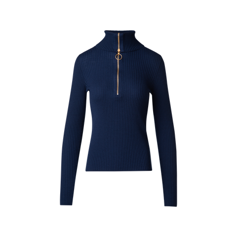 Ribbed Merino Sweater with XL-Collar