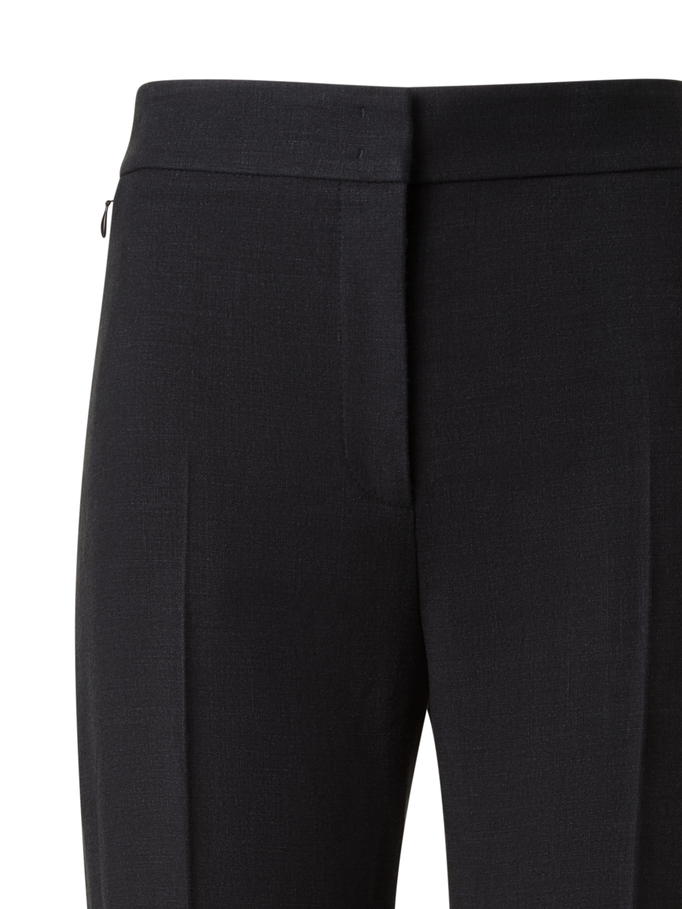 Designer Straight Linen Pants - neutral - black