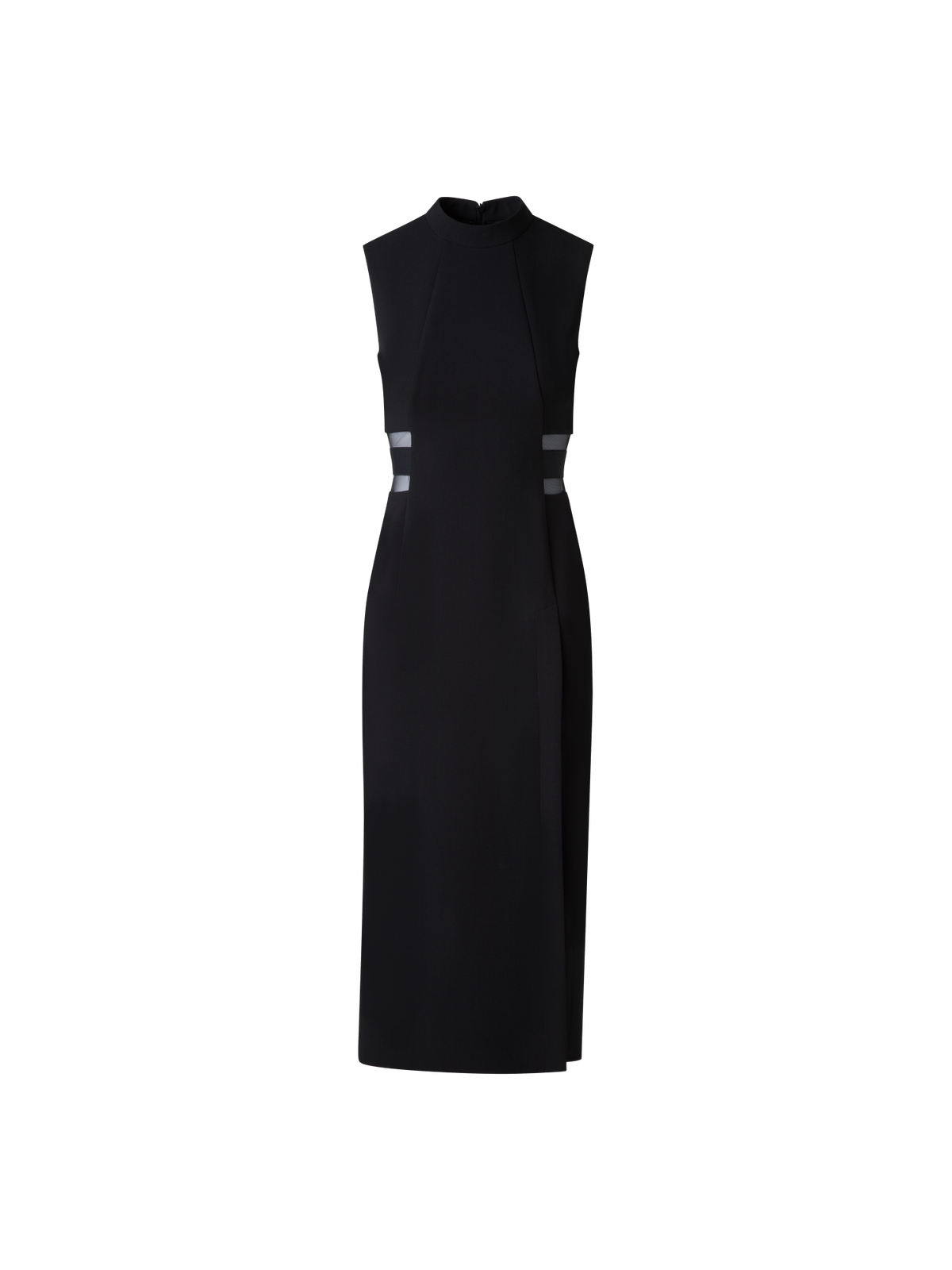 Evening Sheath Dress with Tulle Waist Inset Black / 10 Evening Sheath Dress with Tulle Waist Inset Black / 10