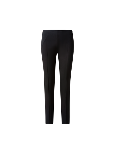 Designer Slim Silk Stretch Crêpe Pants - black