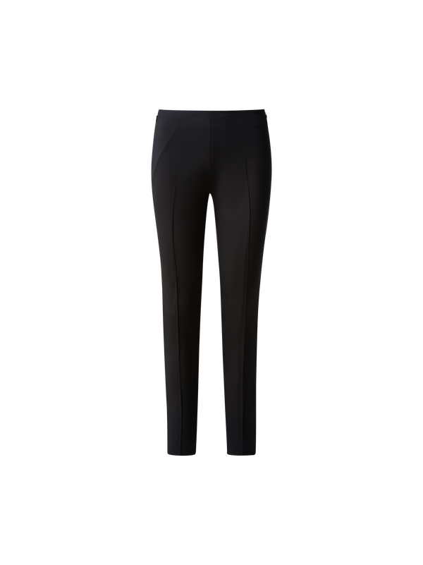 Designer Slim Silk Stretch Crêpe Pants - black