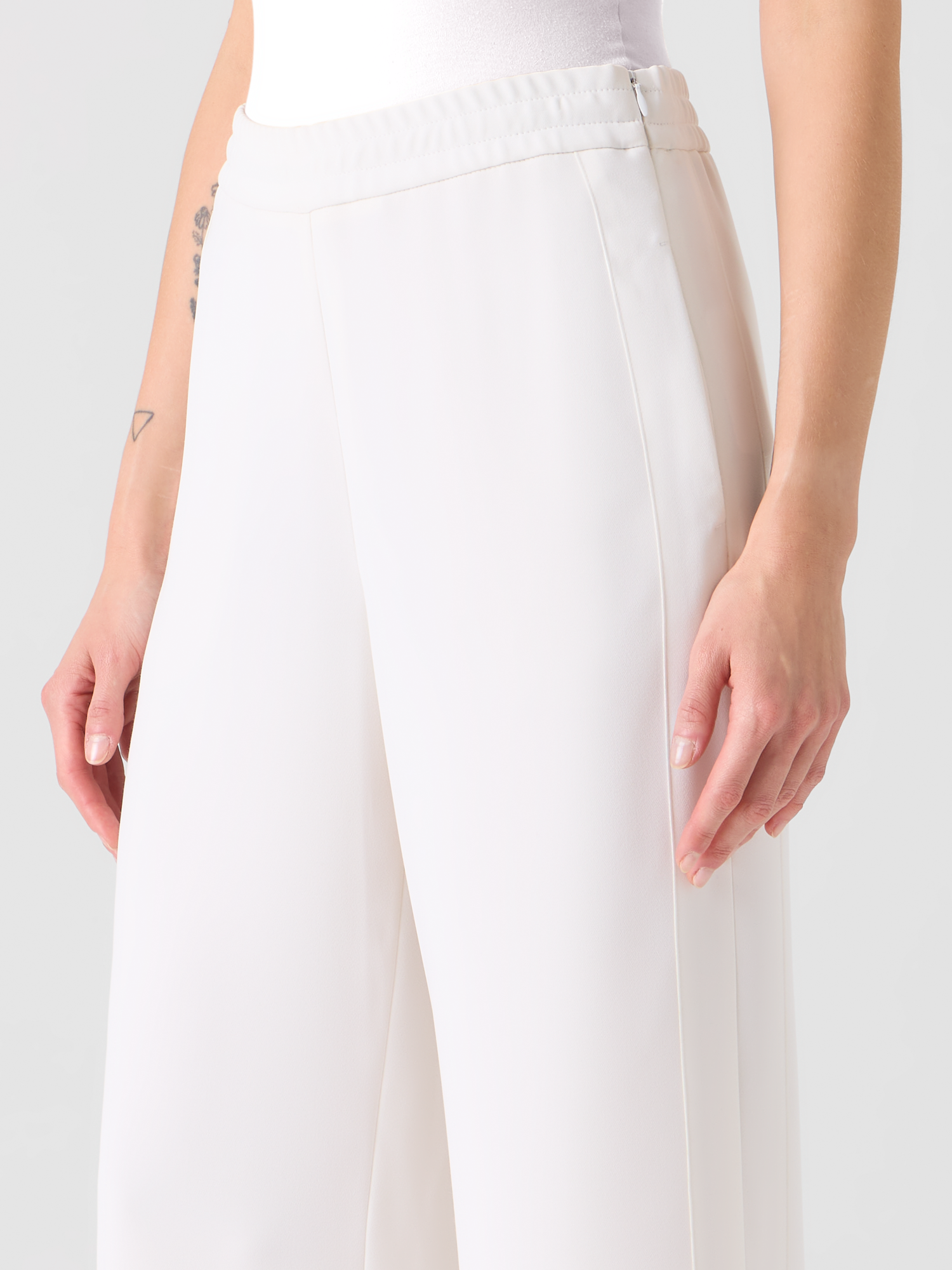 Designer Filibert Relaxed Pants with Elastic Waist - ecru 