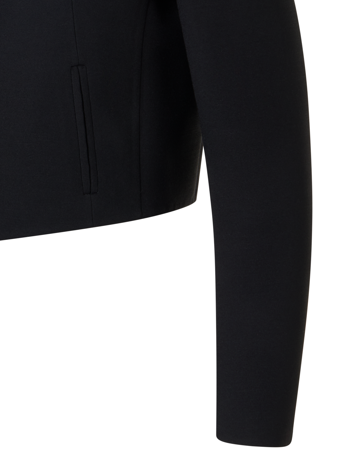 Designer Short Wool Double-Face Jacket with Gold Buttons - black