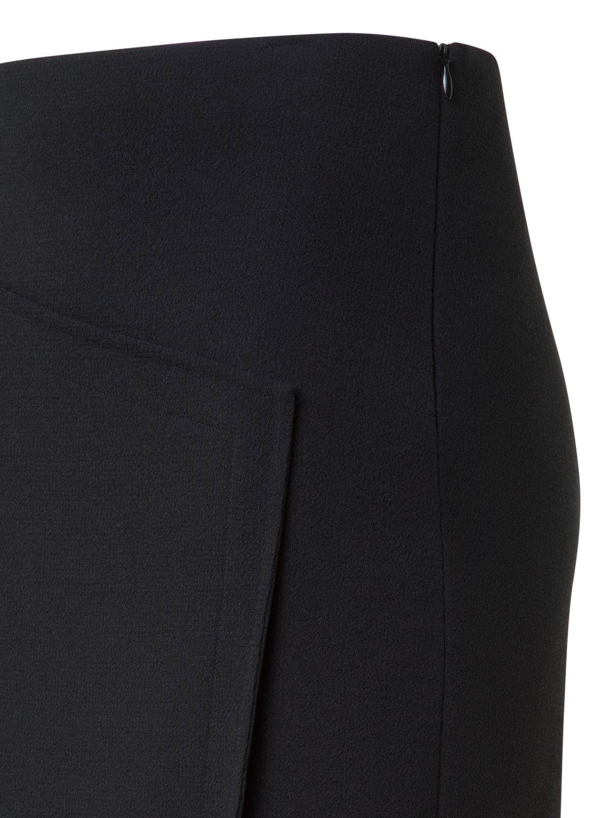 Designer Long Asymmetrical Skirt in Wool Double-Face - black - neutral