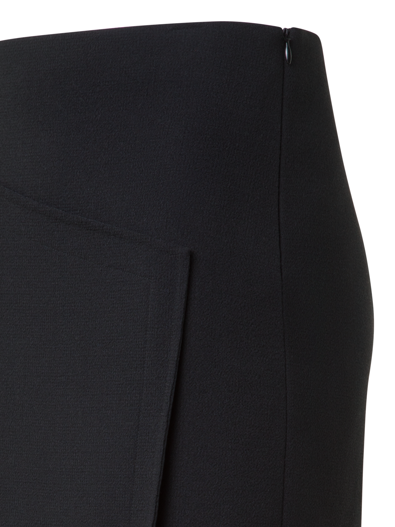 Designer Long Asymmetrical Skirt in Wool Double-Face - black - neutral