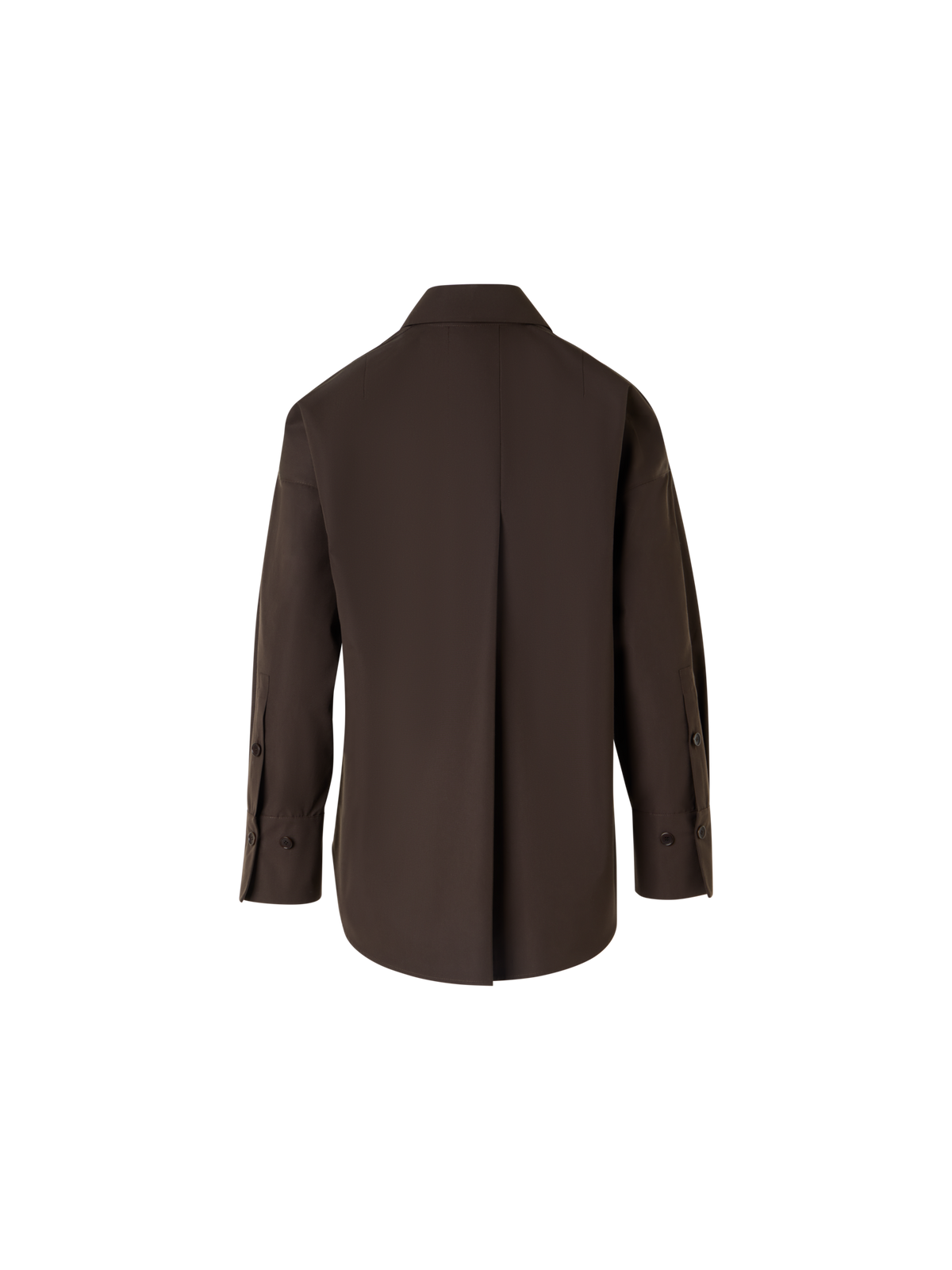 Designer Long-Sleeve Cotton Shirt Blouse - brown