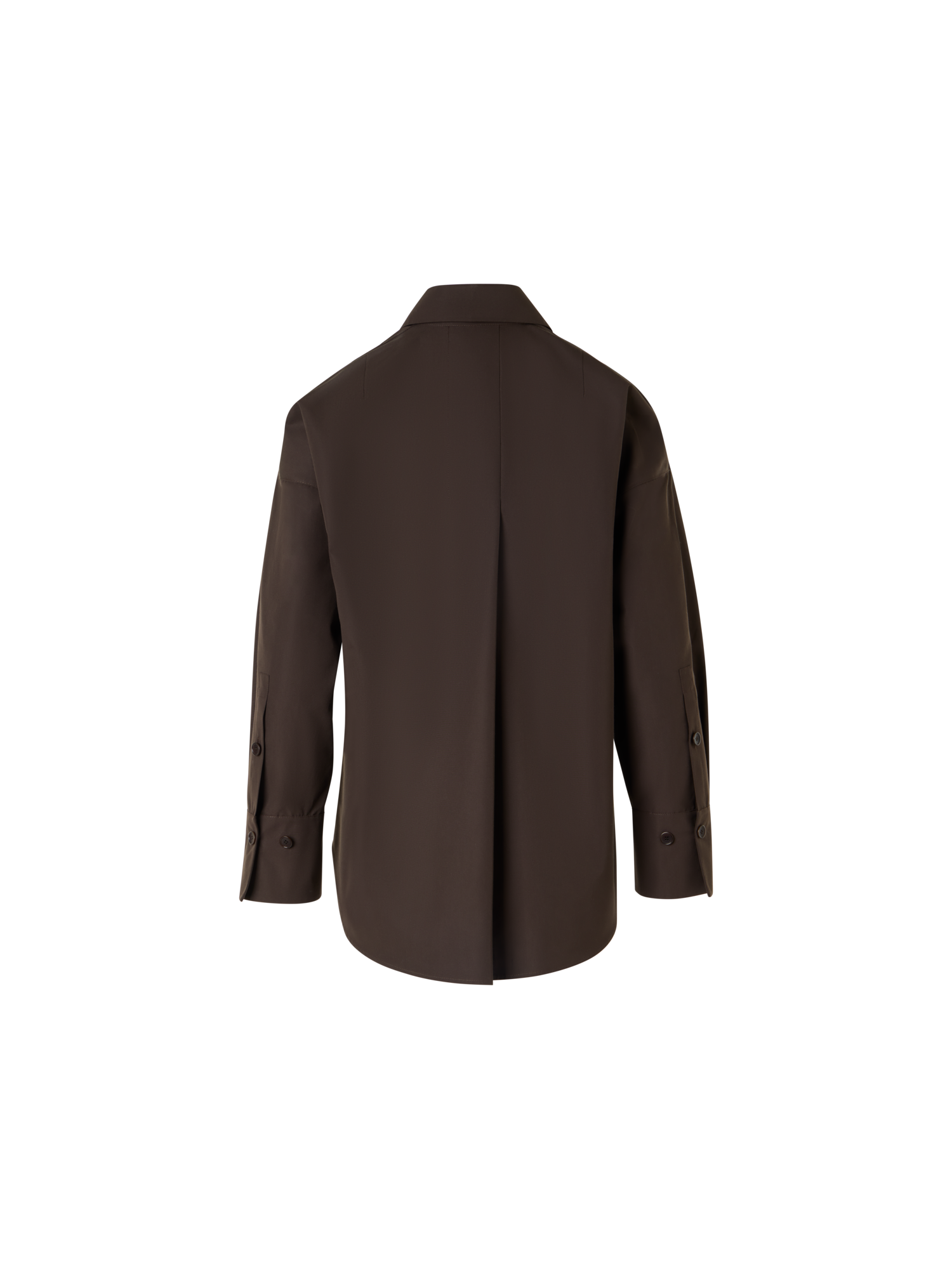 Designer Long-Sleeve Cotton Shirt Blouse - brown