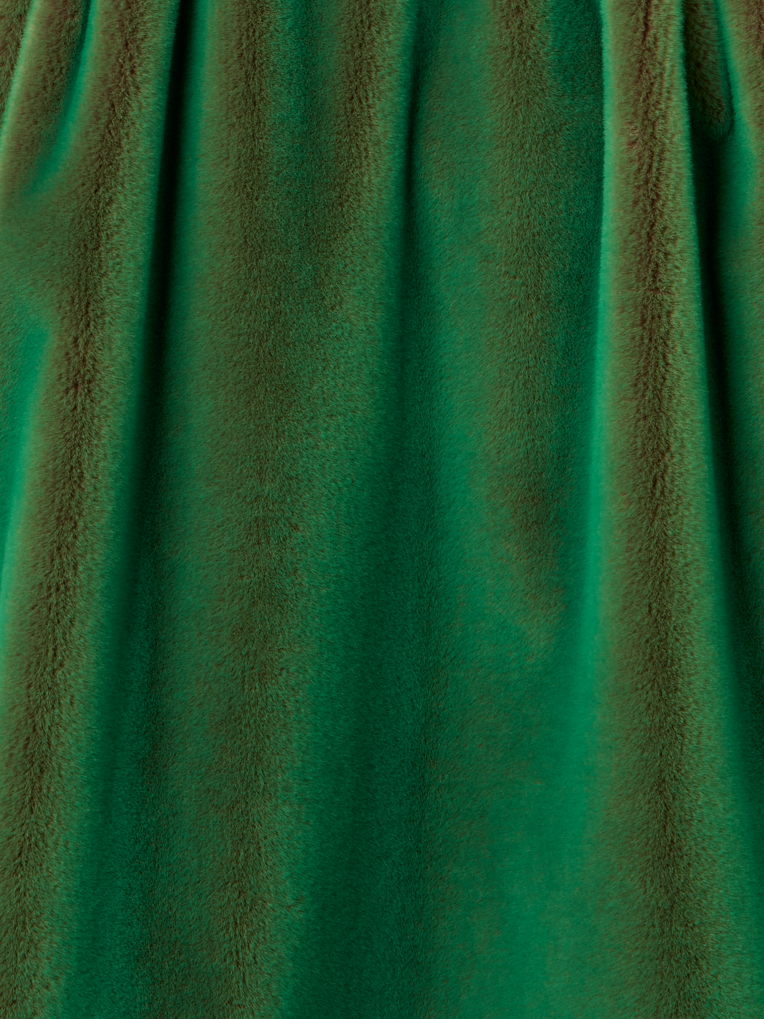 Designer Oversize Changeant Faux Fur Coat - green