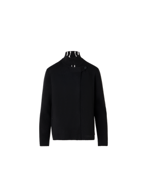 Designer Cashmere Double-Face Knit Cardigan - black