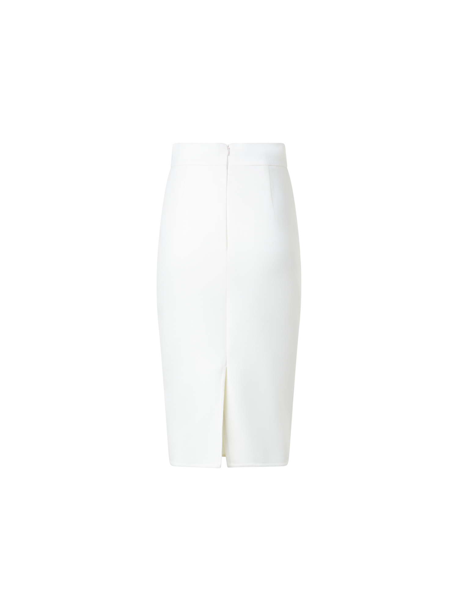 Designer Pencil Skirt in Wool Double-Face - ecru - white