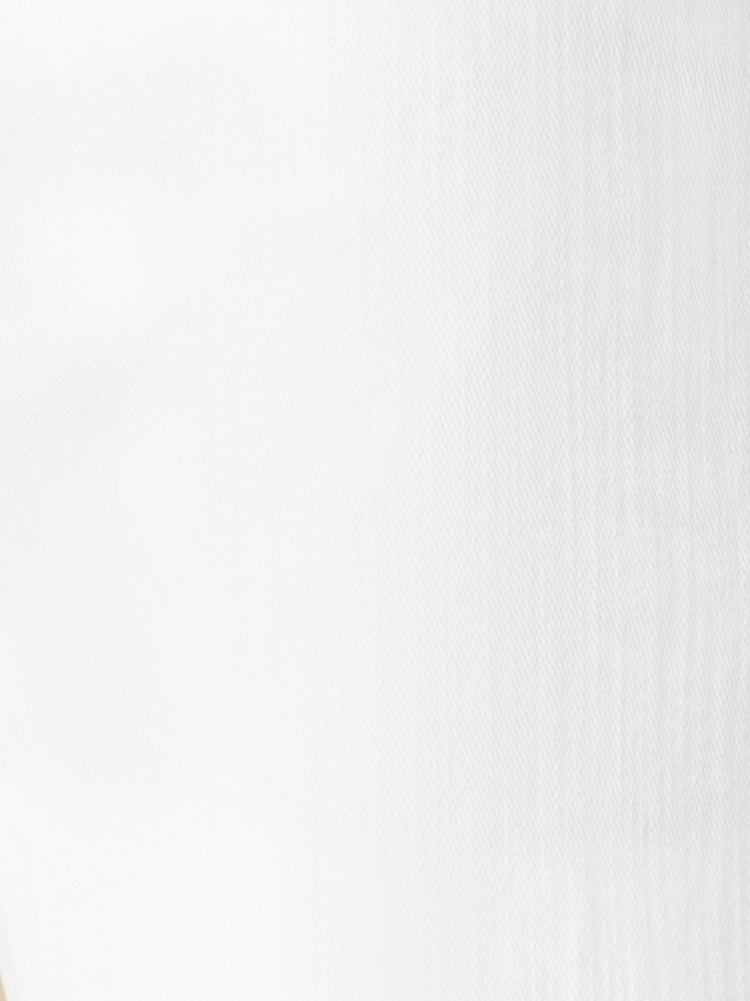 Designer Wide Cotton Denim Stretch Pants - ecru - white