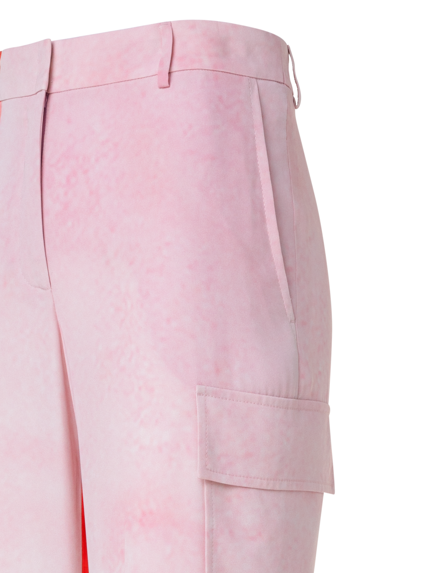 Designer Silk Cargo Pants with Spectra Print - multicolor