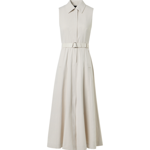 Sleeveless Midi Shirt Dress in Cotton Denim