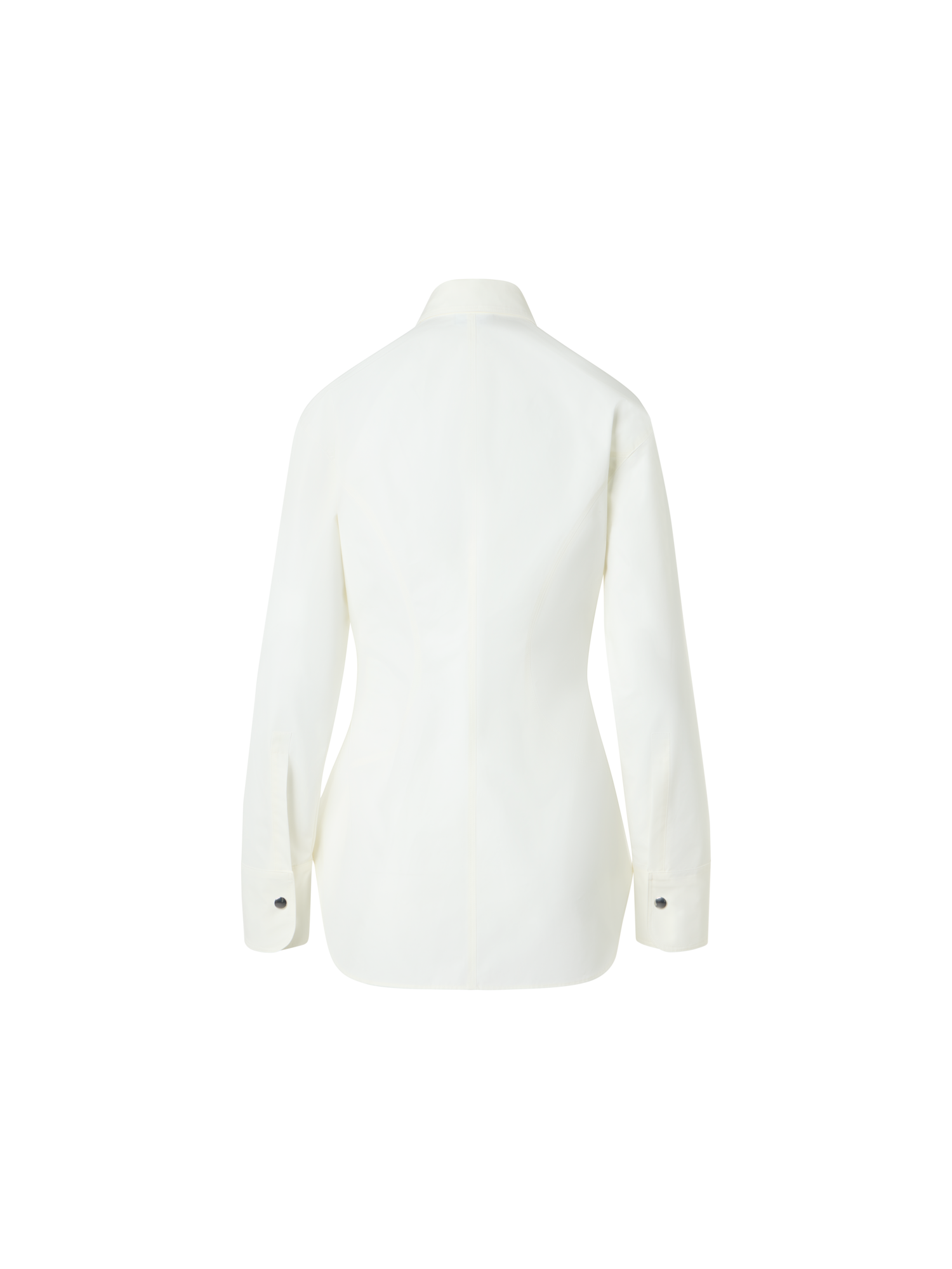 Designer Cinched Cotton Poplin Zip Blouse - ecru