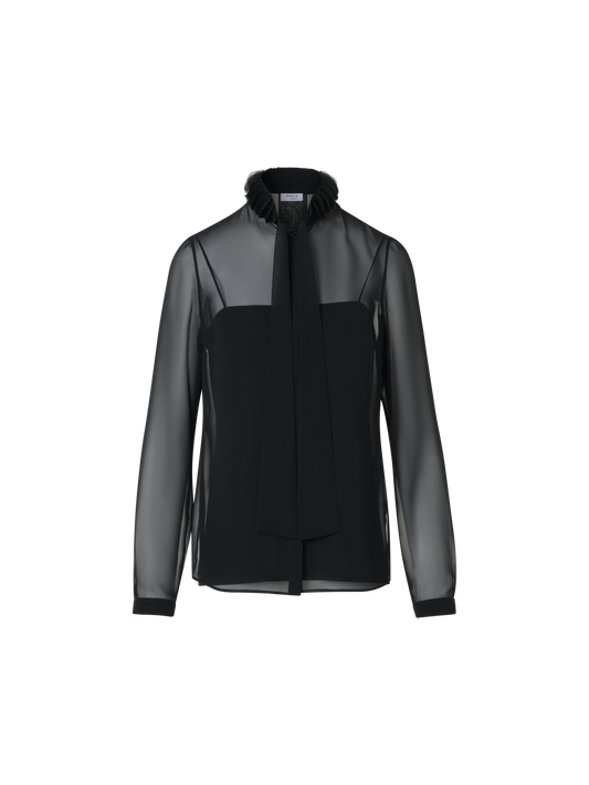 Designer Georgette Blouse with 3D Dots Embellishment - black