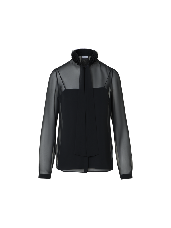 Designer Georgette Blouse with 3D Dots Embellishment - black