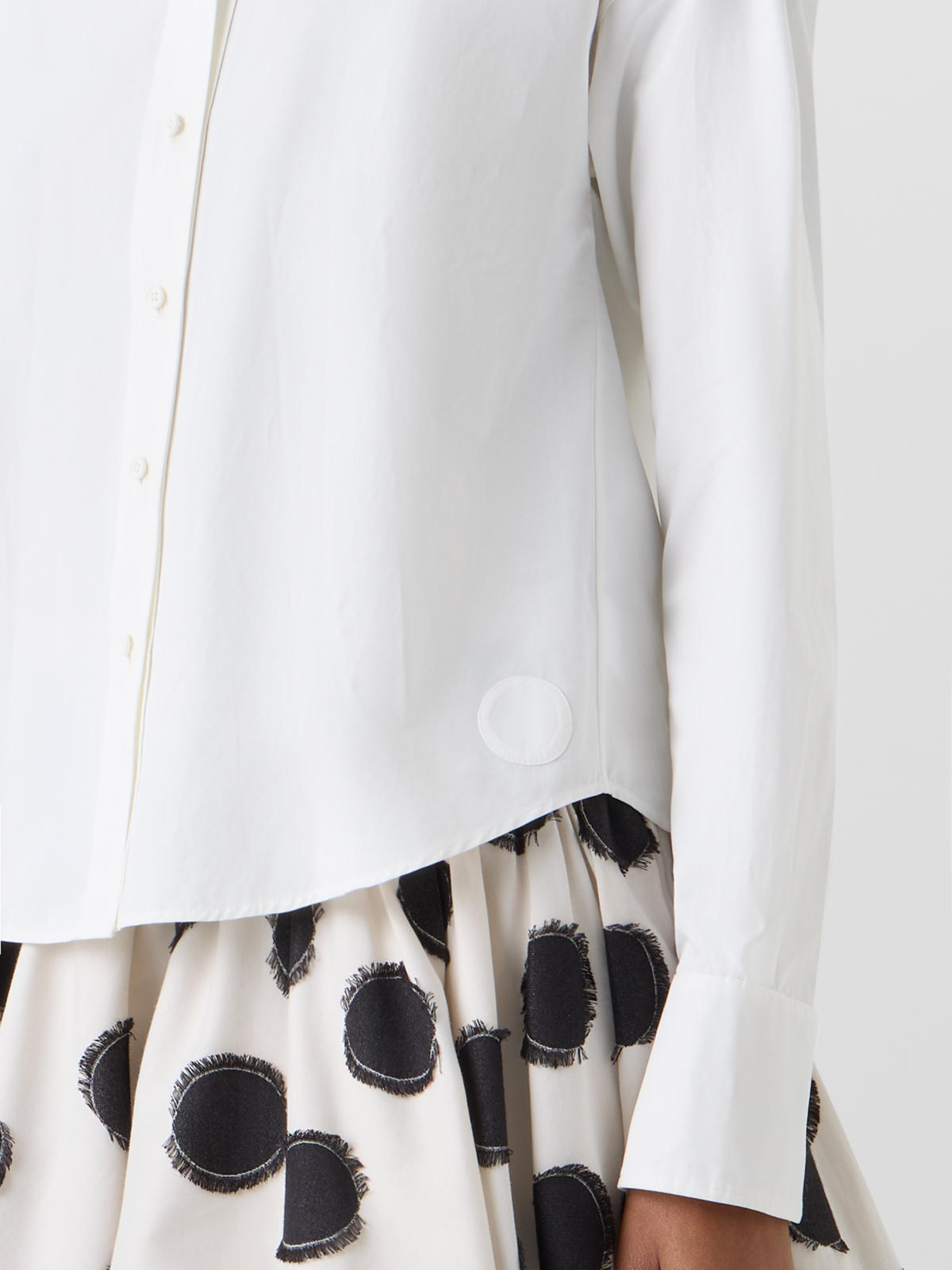 Designer Long-Sleeve Cotton Poplin ShirtBlouse in Cotton Poplin - ecru #editorial