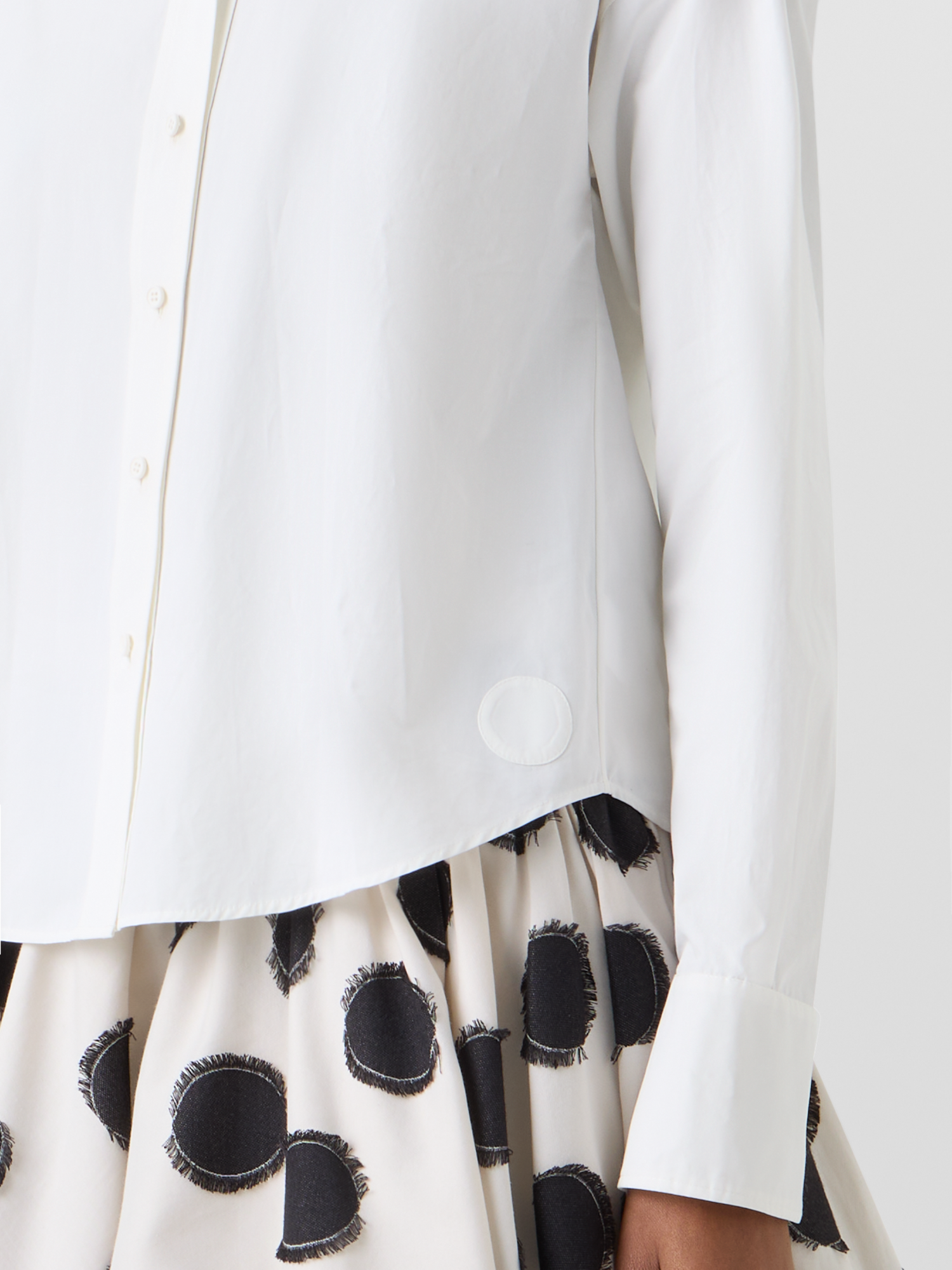 Designer Long-Sleeve Cotton Poplin ShirtBlouse in Cotton Poplin - ecru 