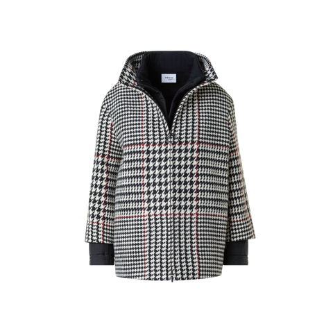 Two-in-One Glencheck Car Coat with Liner