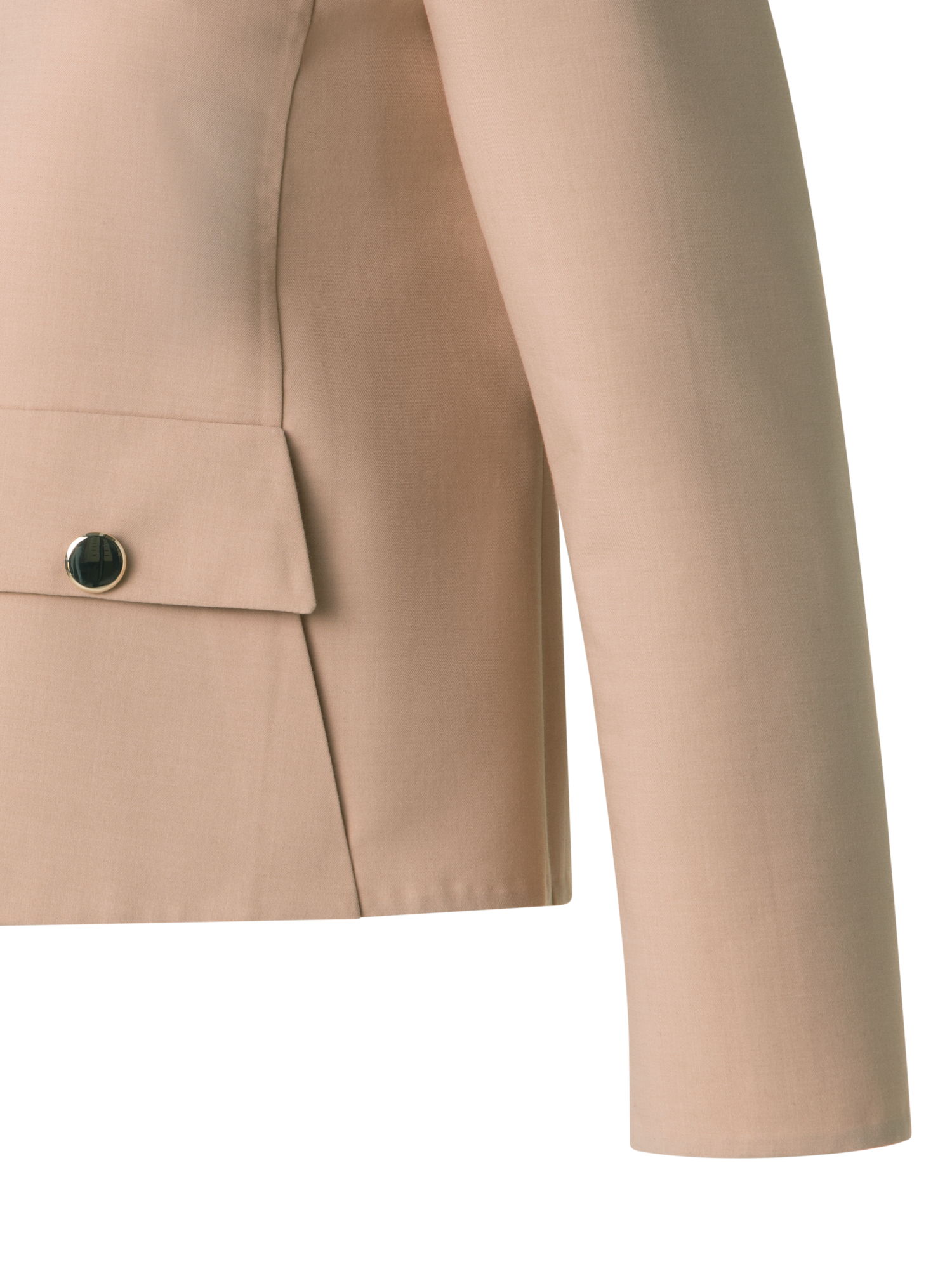 Designer Cotton Double-Face Jacket with Gold Buttons - neutral - pastel - beige