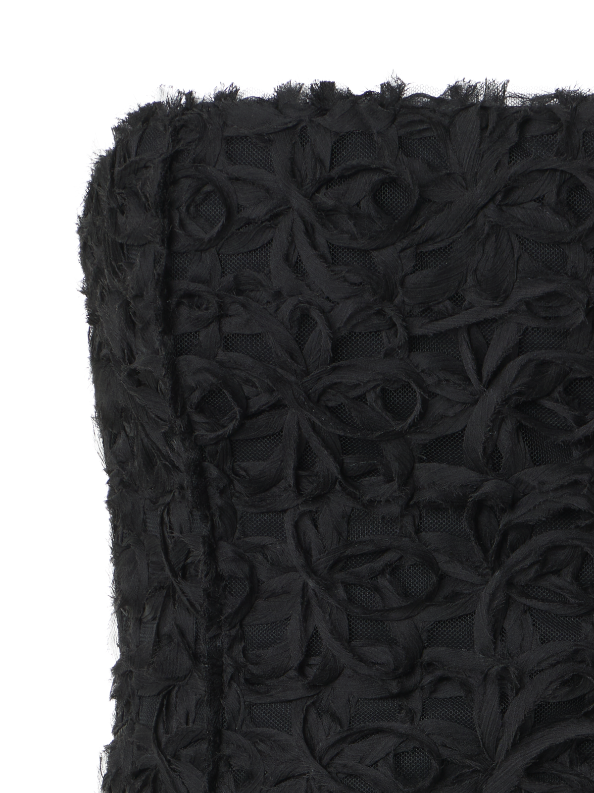 Designer 3D Scribble Embroidered Bustier Top - black