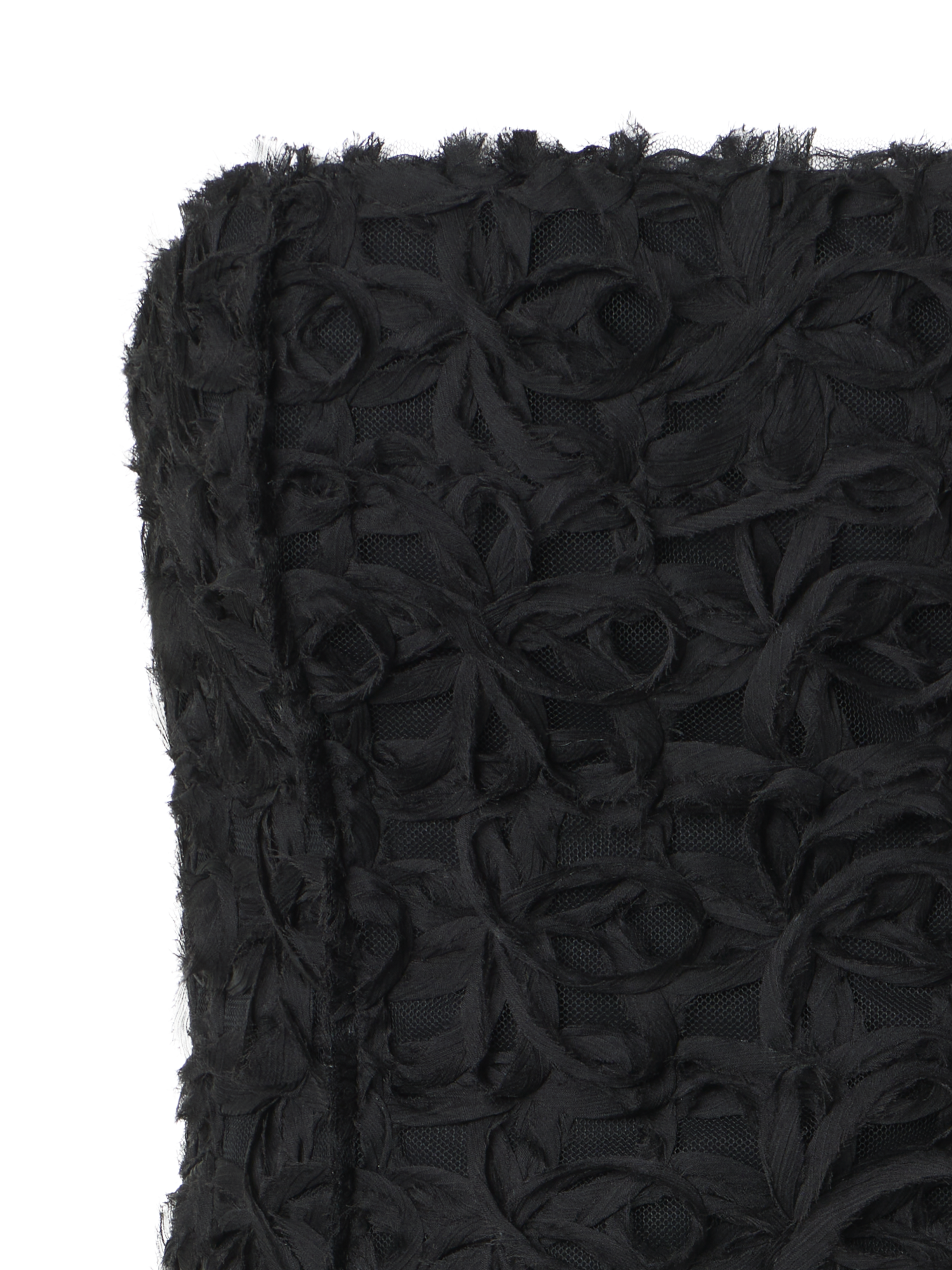 Designer 3D Scribble Embroidered Bustier Top - black