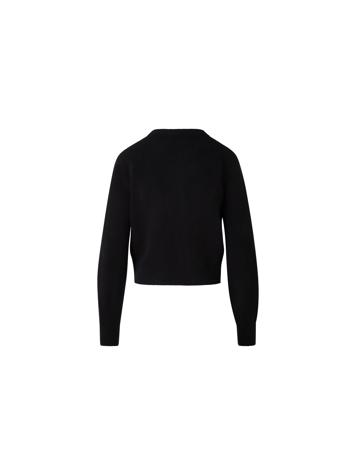 Designer Ribbed Cashmere Cardigan with Gold Buttons - black