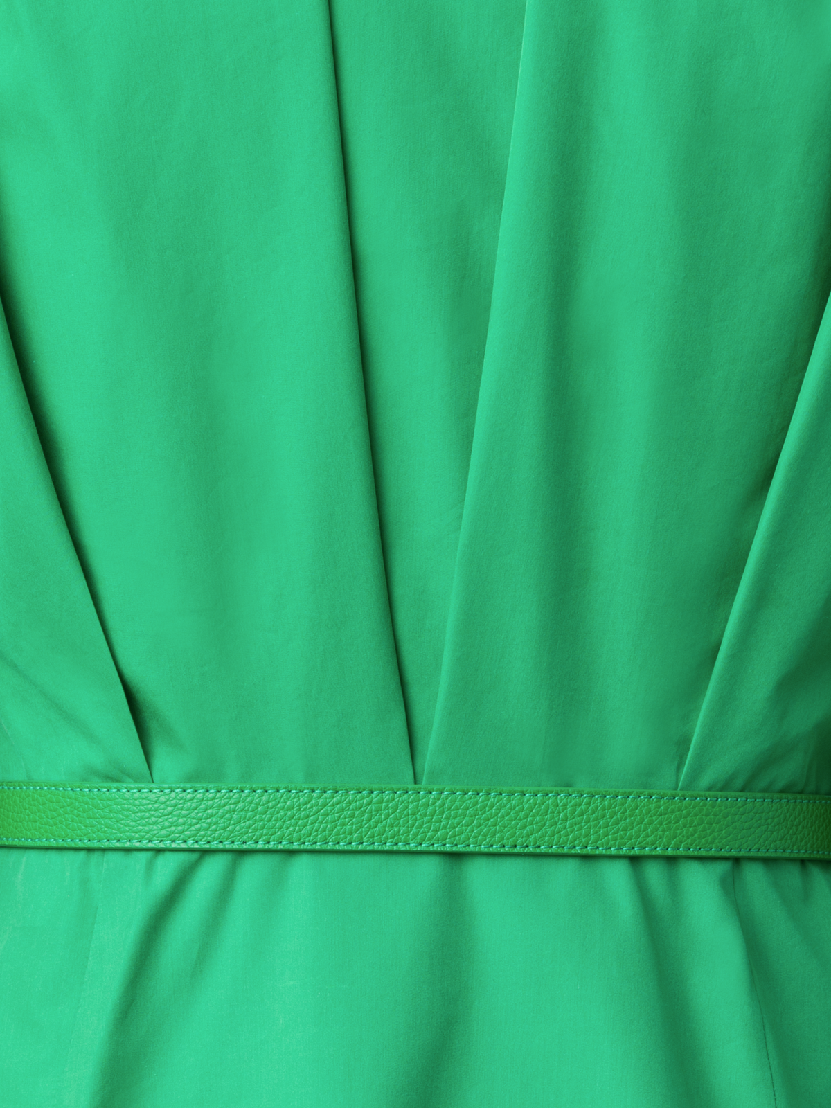 Designer Pleated Cotton Shirt Dress - green