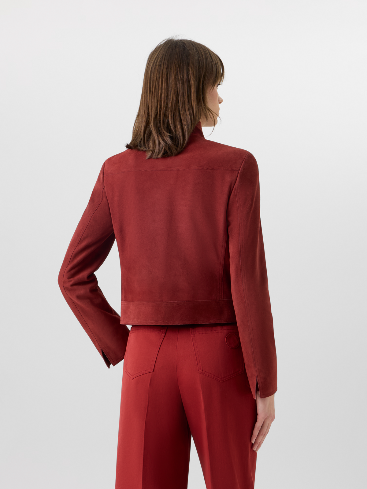 Designer Chiara Wide-Leg Pants in Cotton Gabardine - red #editorial