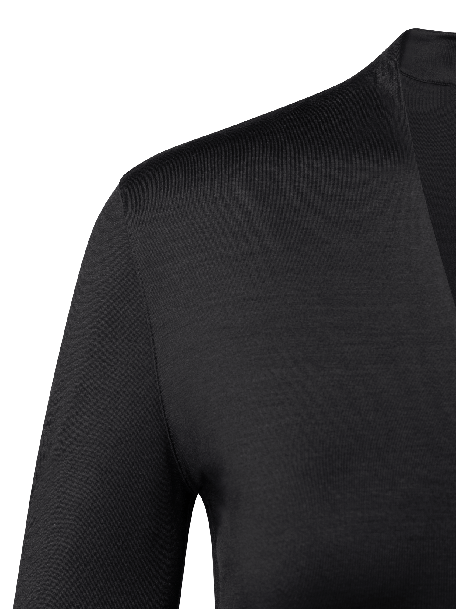 Designer Long Sleeve Shirt in Silk Jersey - black