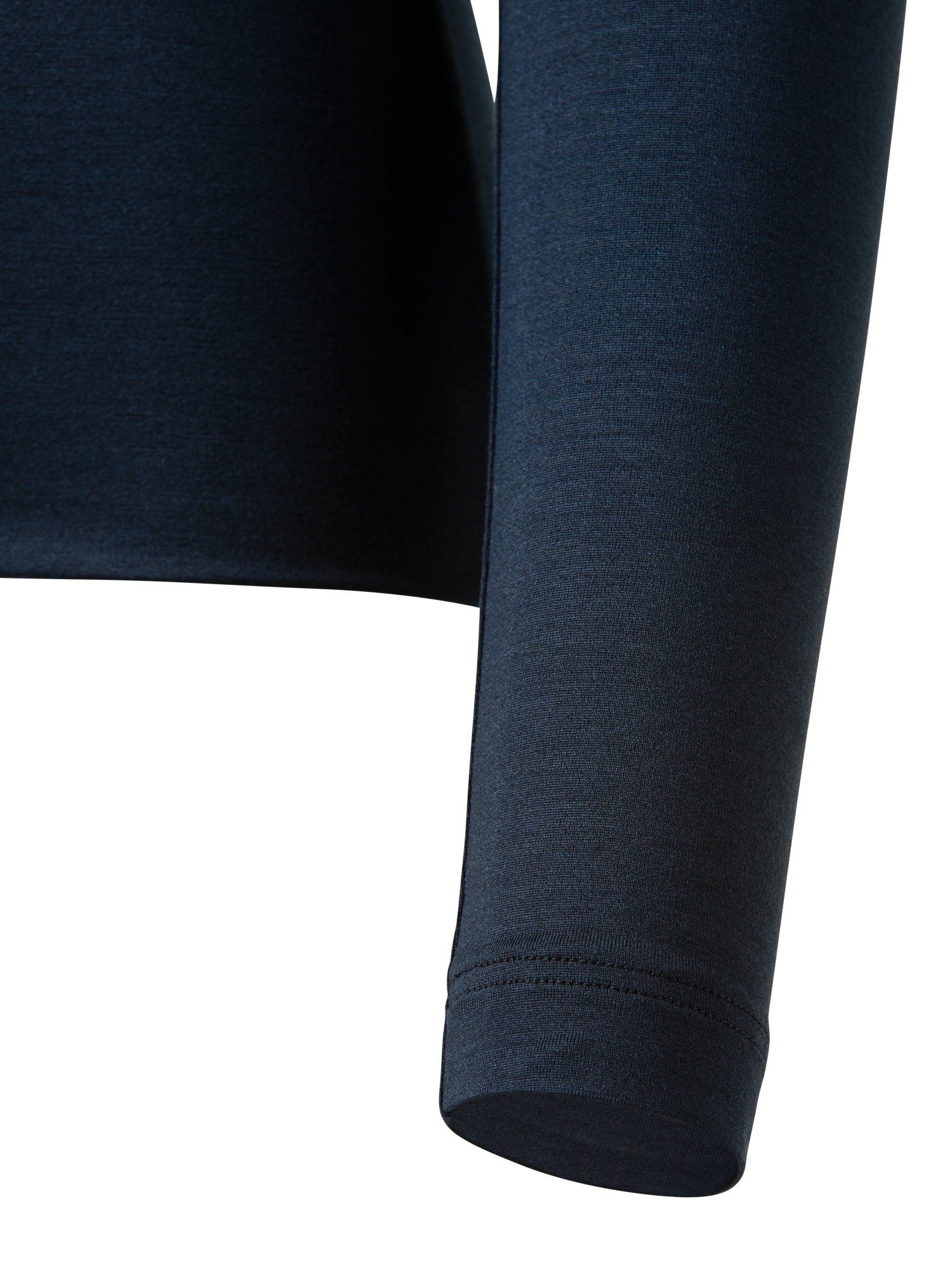 Designer Long Sleeve Shirt in Silk Jersey - navy - blue