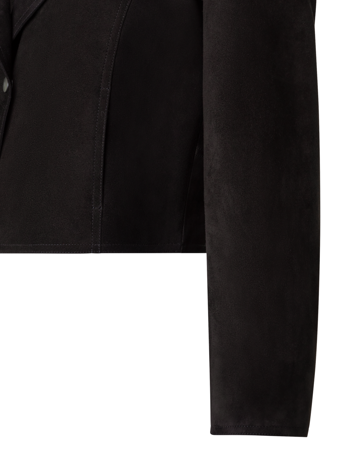 Designer Short Suede Moto Style Leather Jacket - black