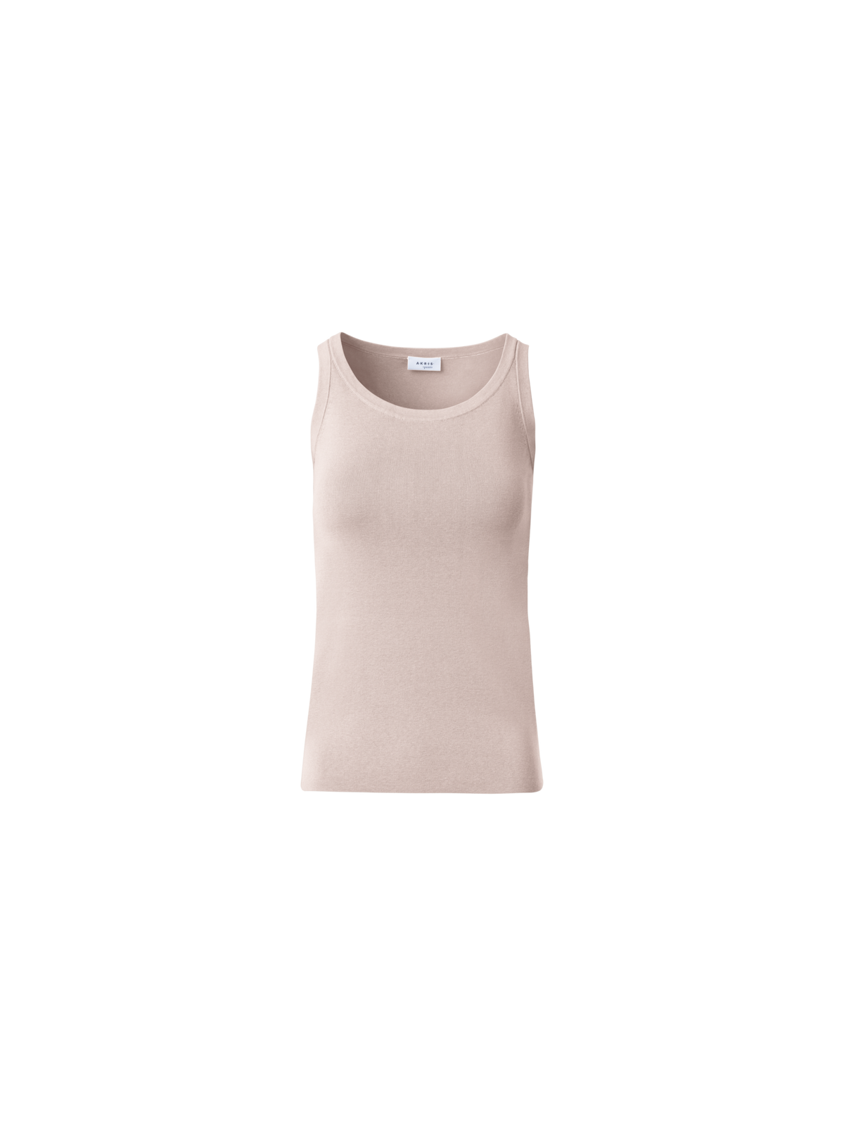 Designer Sleeveless Cotton Crew Neck Top - neutral - beige
